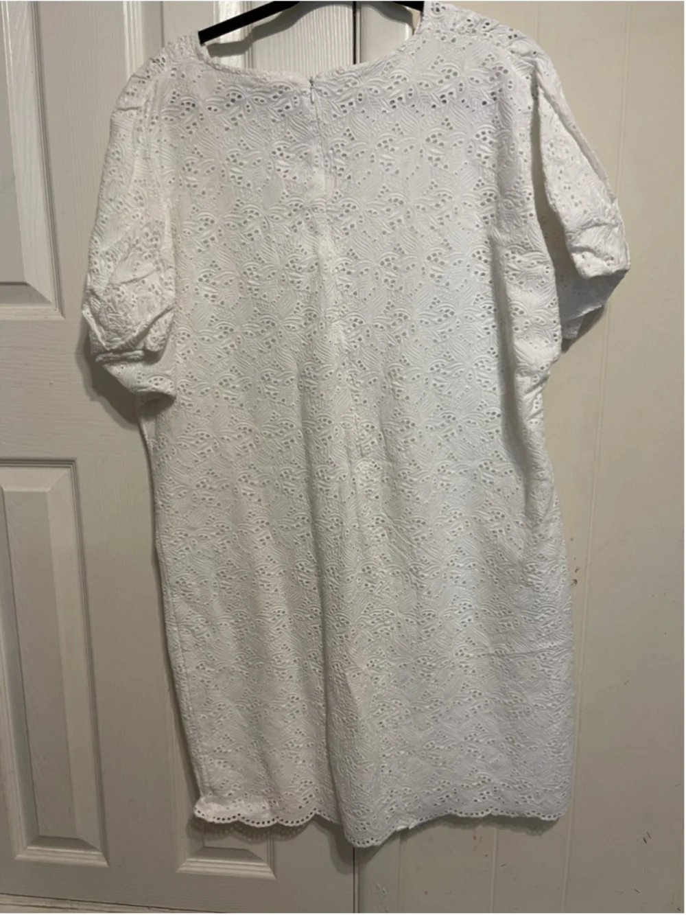 Lauren Ralph Lauren Eyelet Shift 100% Cotton Scalloped Hem Dress 12 NWT